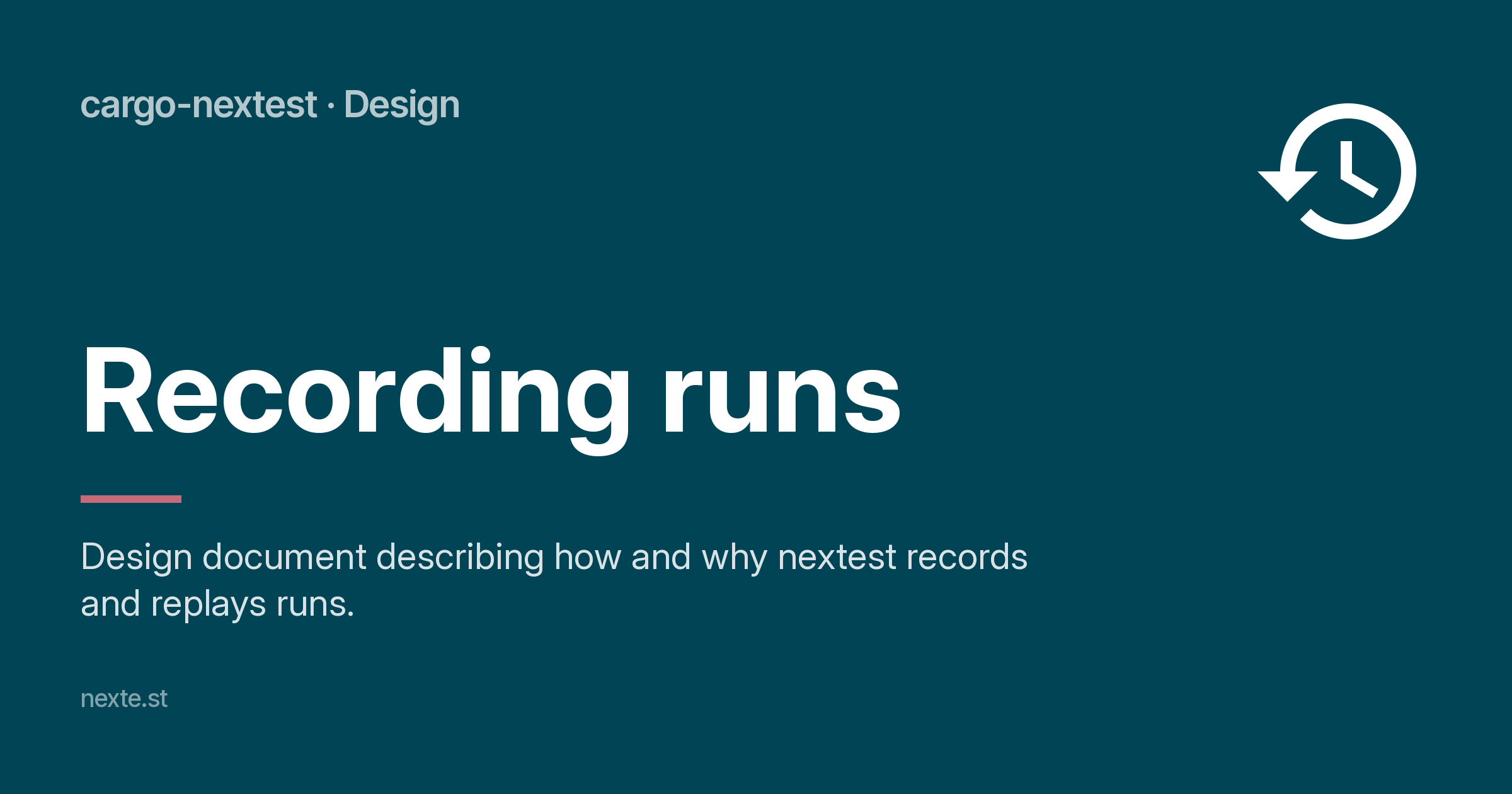 Recording runs - cargo-nextest