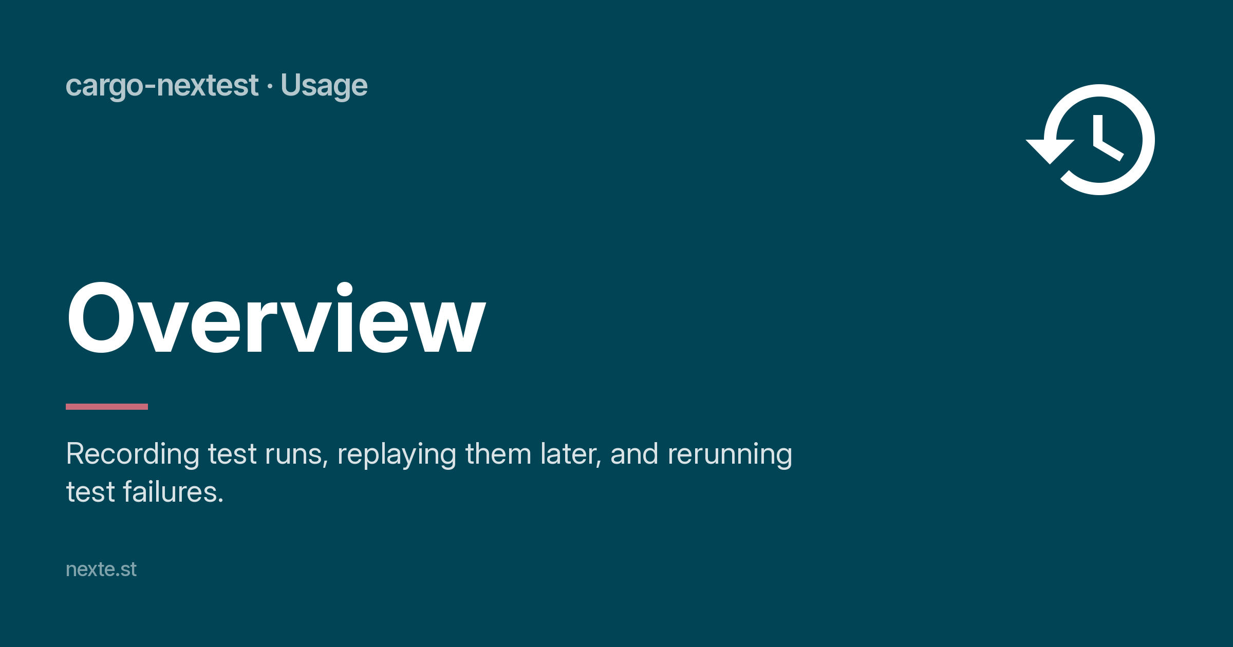 Overview - cargo-nextest