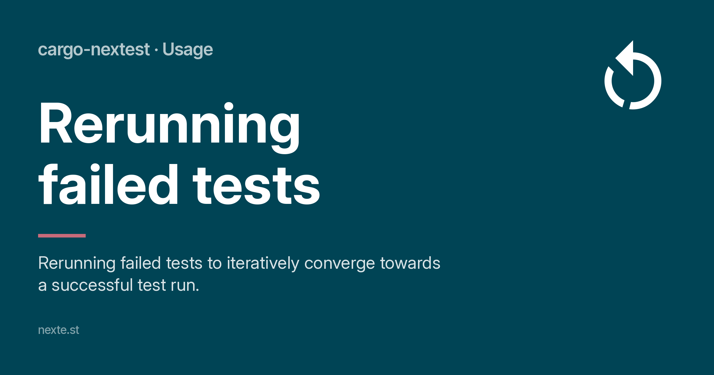 Rerunning failed tests - cargo-nextest