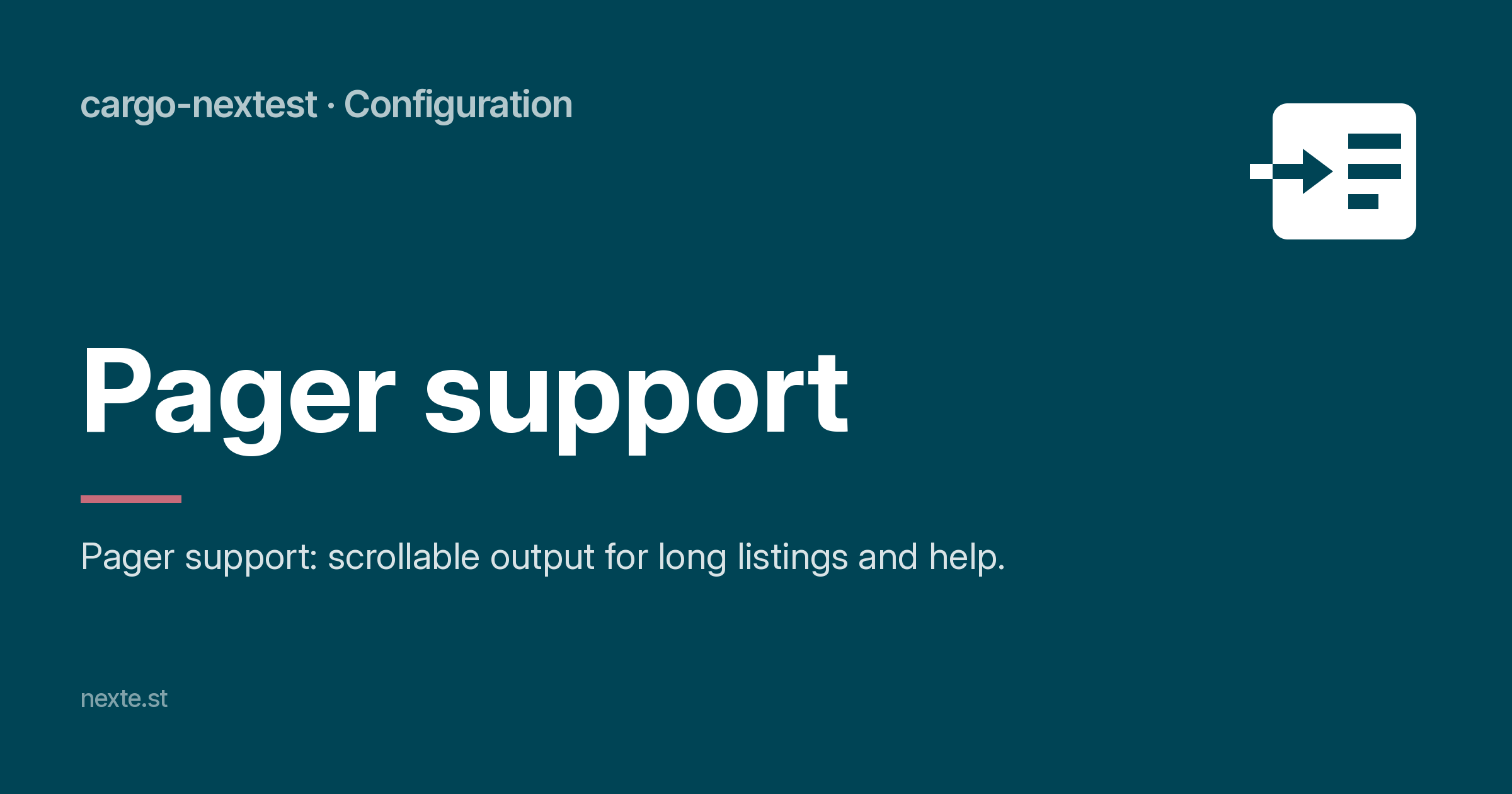 Pager support - cargo-nextest